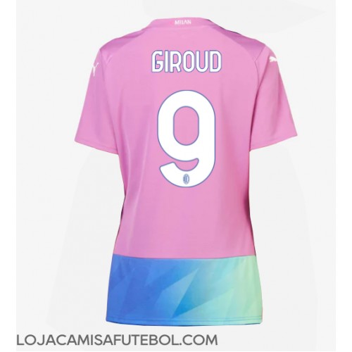 Camisa de Futebol AC Milan Olivier Giroud #9 Equipamento Alternativo Mulheres 2023-24 Manga Curta